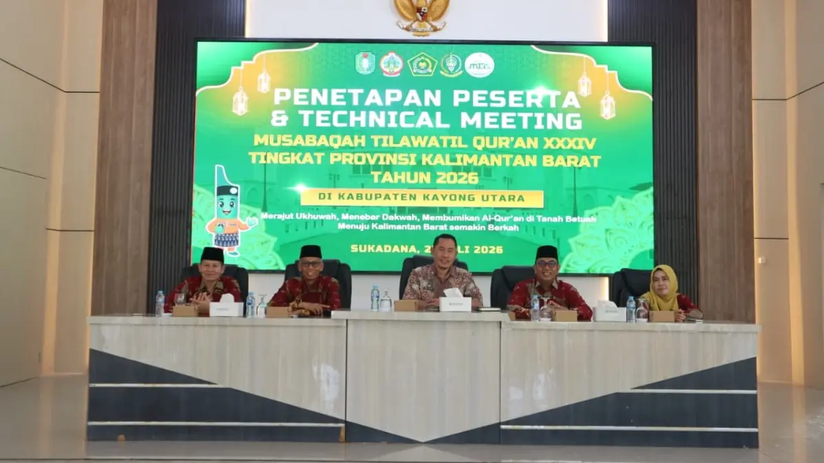 LPTQ Kalbar dan panitia menggelar Technical Meeting MTQ XXXIV di Pendopo Bupati Kayong Utara, Sukadana, Kamis (23/7). (ISTIMEWA)