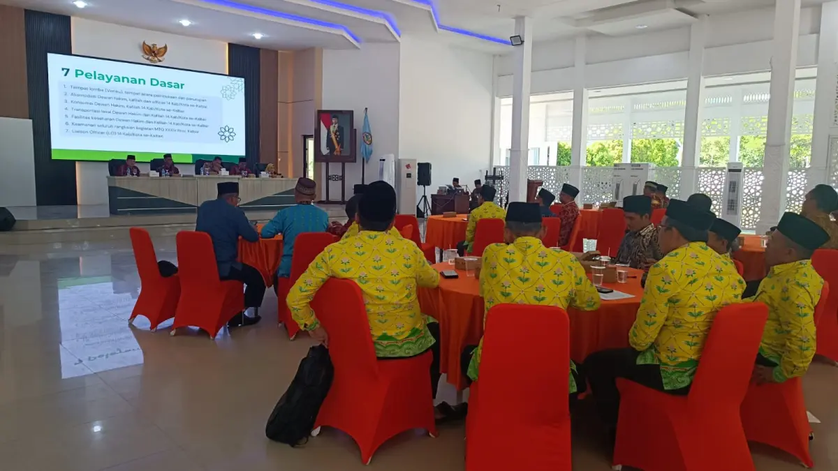 Panitia MTQ XXXIV Kalbar menggelar technical meeting bersama pimpinan kafilah 14 kabupaten/kota di Pendopo Bupati Kayong Utara, Kamis (23/7). (ISTIMEWA)
