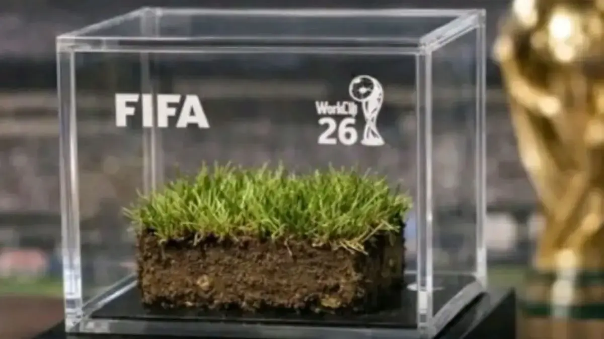 Potongan rumput final Piala Dunia dikemas dalam kubus akrilik eksklusif dan ludes terjual melalui platform resmi FIFA. (ist)