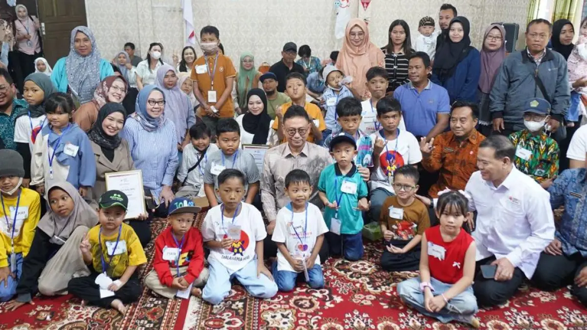 Anak-anak penyintas saat memeringati Hari Anak Nasional di Aula PMI Kota Pontianak. (ISTIMEWA)