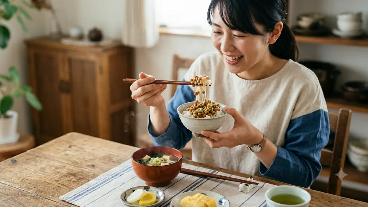 Natto, makanan tradisional Jepang hasil fermentasi kacang kedelai. (AI)
