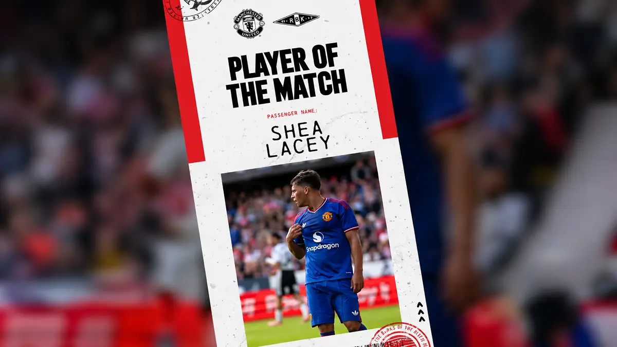 Shea Lacey tampil impresif dan membuka kemenangan Manchester United atas Rosenborg pada laga pramusim di Trondheim. (IG@manutd)