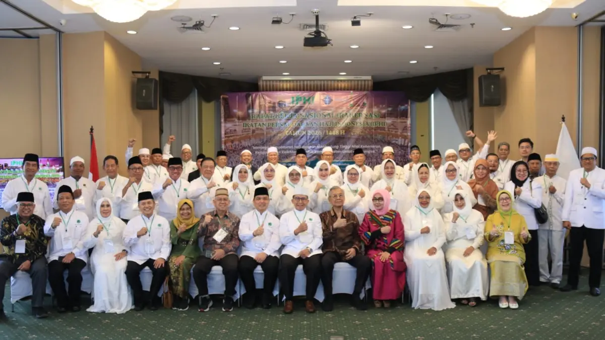 Ketua Pengurus Wilayah Ikatan Persaudaraan Haji Indonesia (PW IPHI) Provinsi Kalimantan Barat, Ria Norsan menghadiri Rapat Kerja Nasional (Rakernas) IPHI Tahun 2026. (Adpim Pemprov Kalbar)