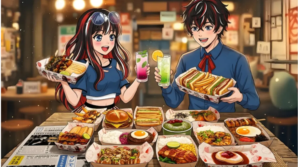 Ren dan Reina menikmati hidangan 60 Seconds to Tokyo