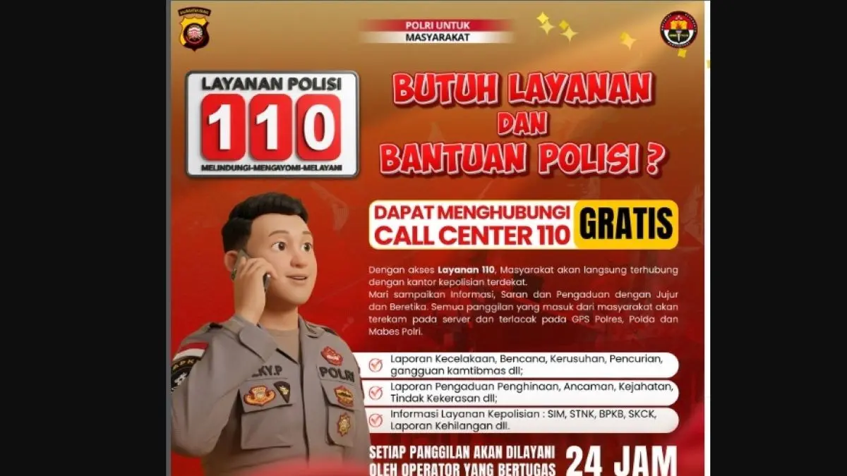 Ilustrasi Call Center 110. (Humas Polri)