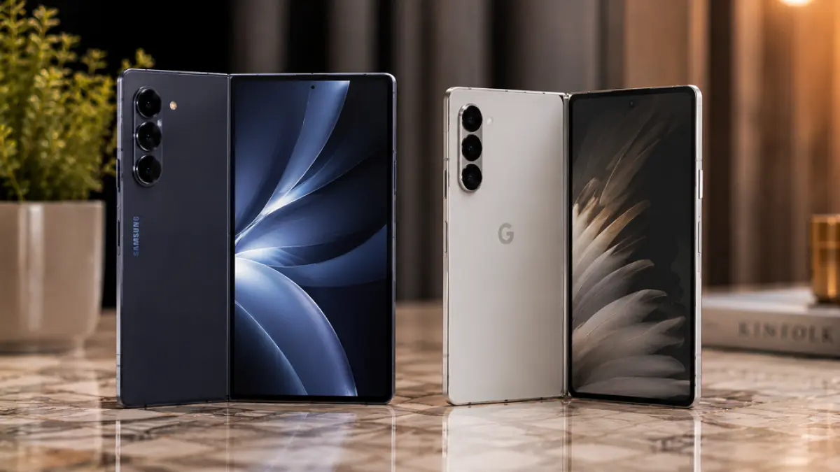 Samsung Galaxy Z Fold 8 Ultra dan Google Pixel Fold 10 Pro menjadi dua pesaing utama di pasar ponsel lipat premium. (Ilustrasi)