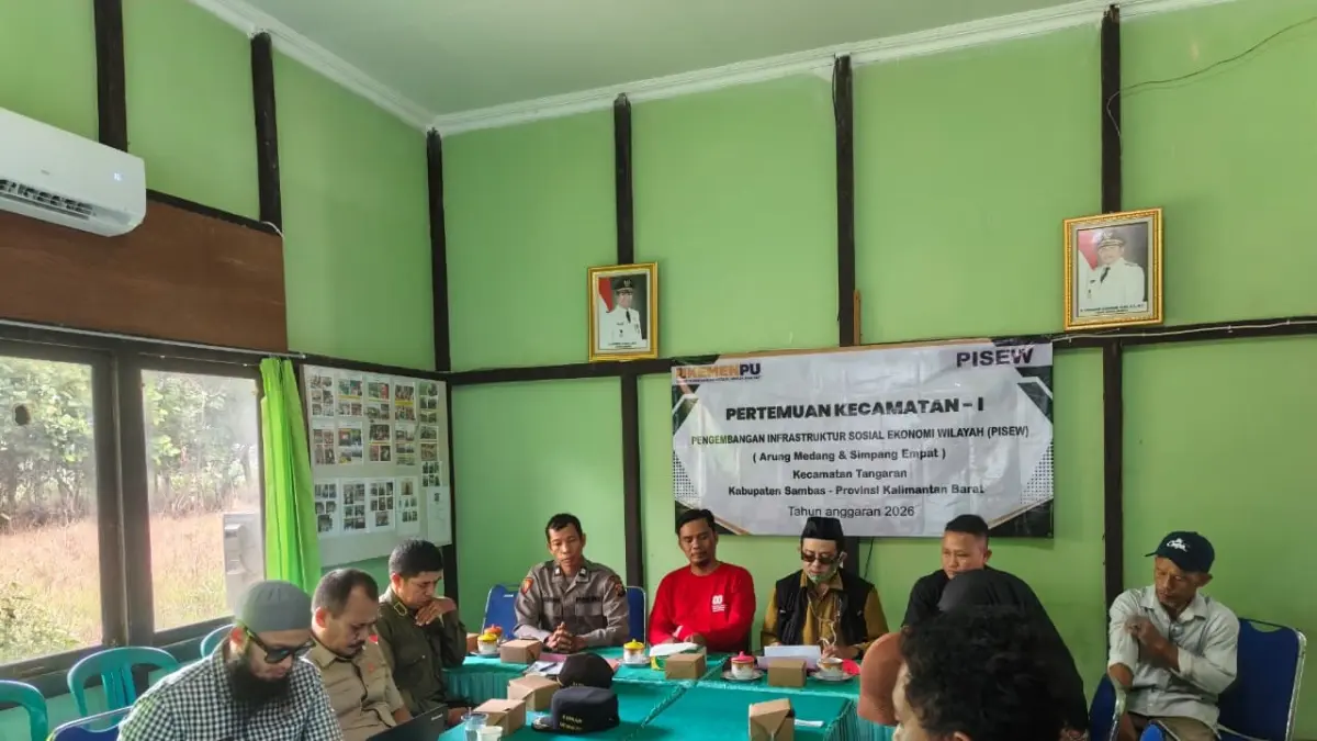 Kegiatan pertemuan di Kecamatan Tangaran, Kamis (30/7) guna menyatukan persepsi pelaksanaan program PISEW.