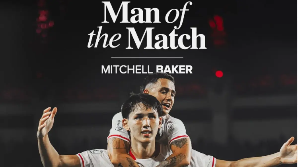 Mitchel Baker menjadi pemain terbaik dalam laga melawan Kamboja. (IG@timnasindonesia)