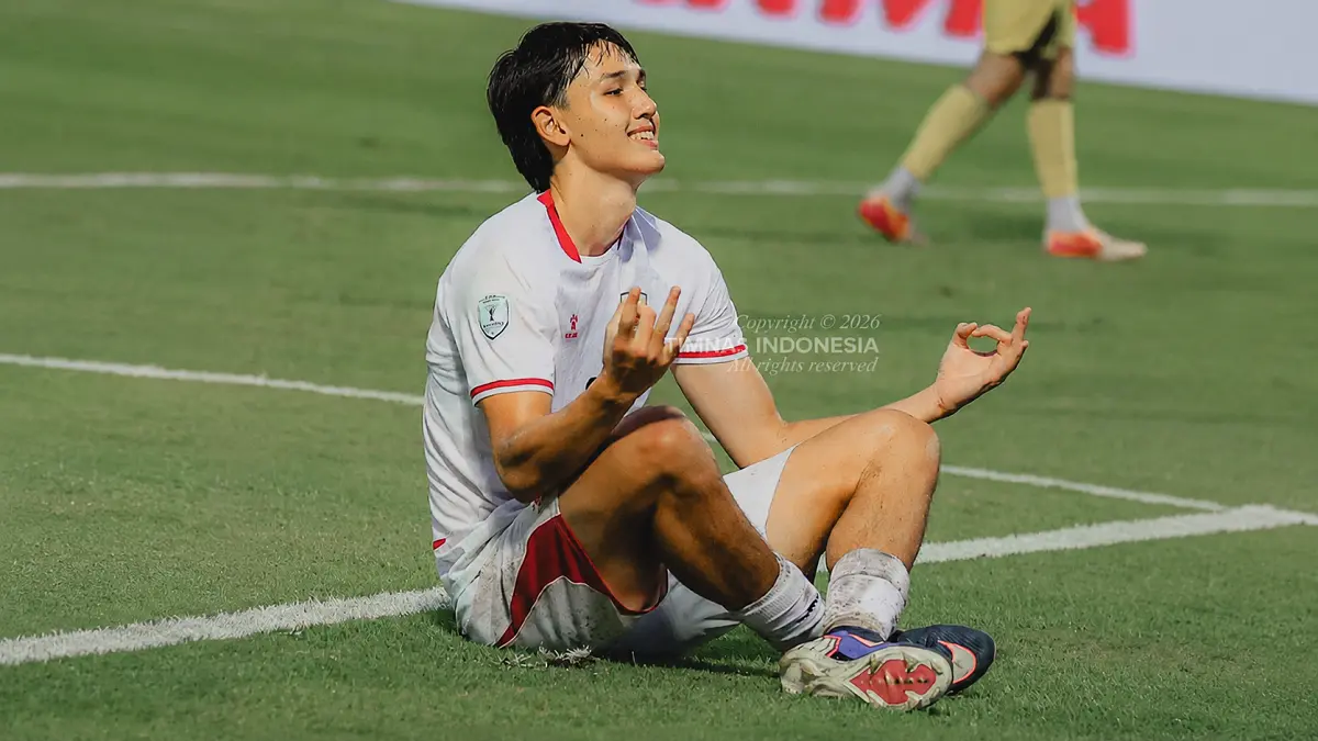Mitchell Baker berselebrasi usai mencetak gol ke gawang Timor Leste dan memastikan tiga poin bagi skuad Garuda. (IG@timnasindonesia)