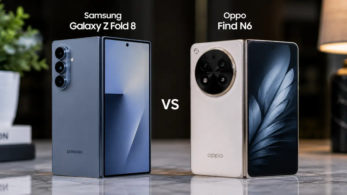 Samsung Galaxy Z Fold 8 dan Oppo Find N6 bersaing menawarkan pengalaman smartphone lipat premium. (Ilustrasi)