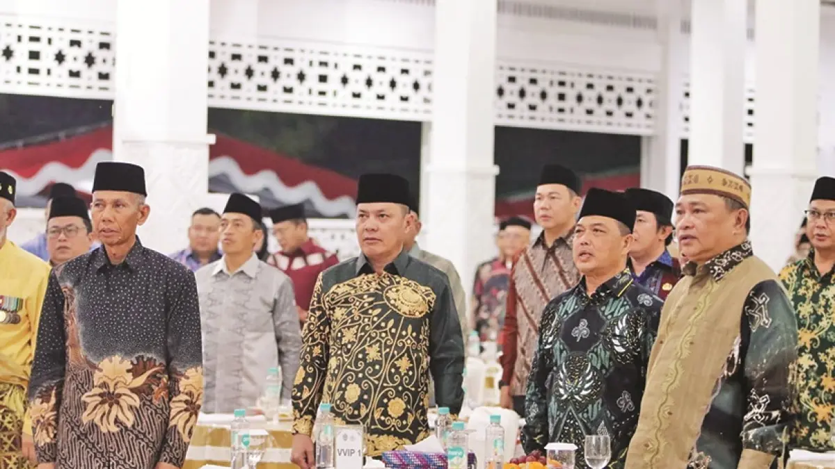 Gubernur Kalimantan Barat, Ria Norsan saat menghadiri malam ta’aruf Musabaqah Tilawatil Quran (MTQ) ke-34 Tingkat Provinsi Kalimantan Barat yang digelar di Aula Pendopo Bupati Kayong Utara, Sabtu malam (1/8/2026). (ADPIM PROKOPIM KALBAR)