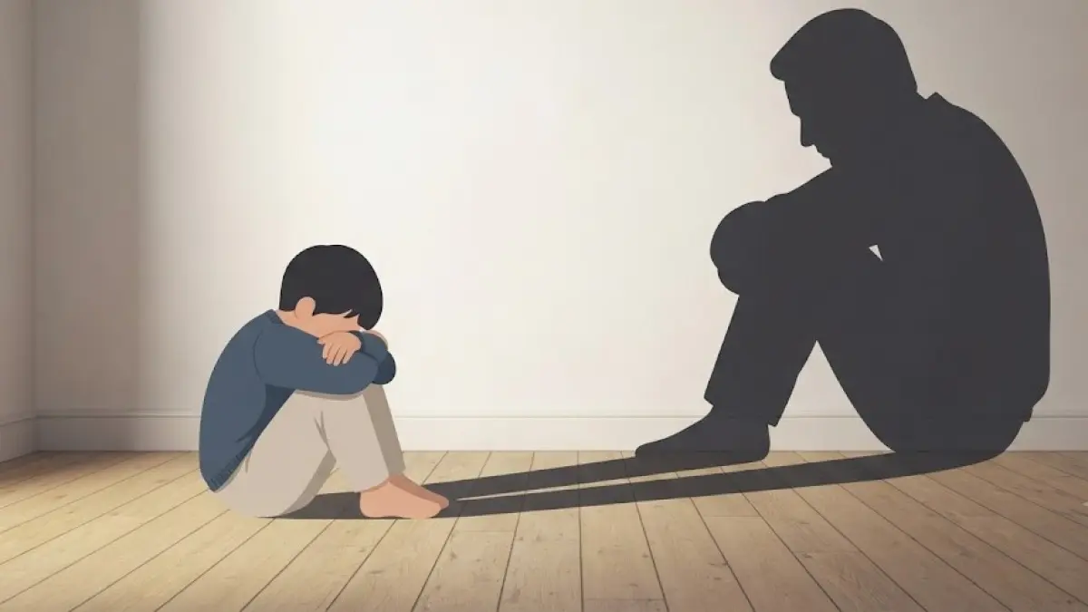 ILUSTRASI: Seorang anak digambarkan dibayangi trauma sebagai simbol dampak psikologis yang dapat dialami korban kekerasan seksual terhadap anak. Perlindungan identitas dan pendampingan psikologis menjadi bagian penting dalam proses pemulihan korban.