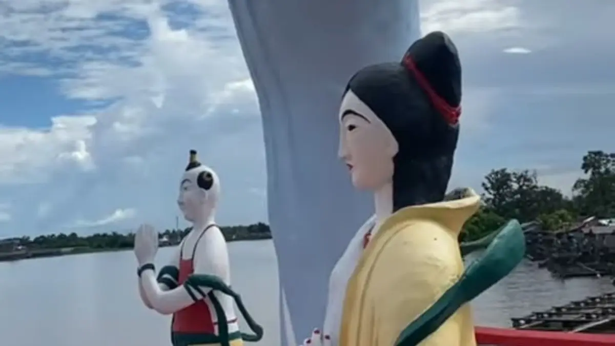 Salah satu sudut pemandangan di Klenteng Ma Cou  Kumpai Besar berdasarkan potongan video dari kanal warisan sejarah.    