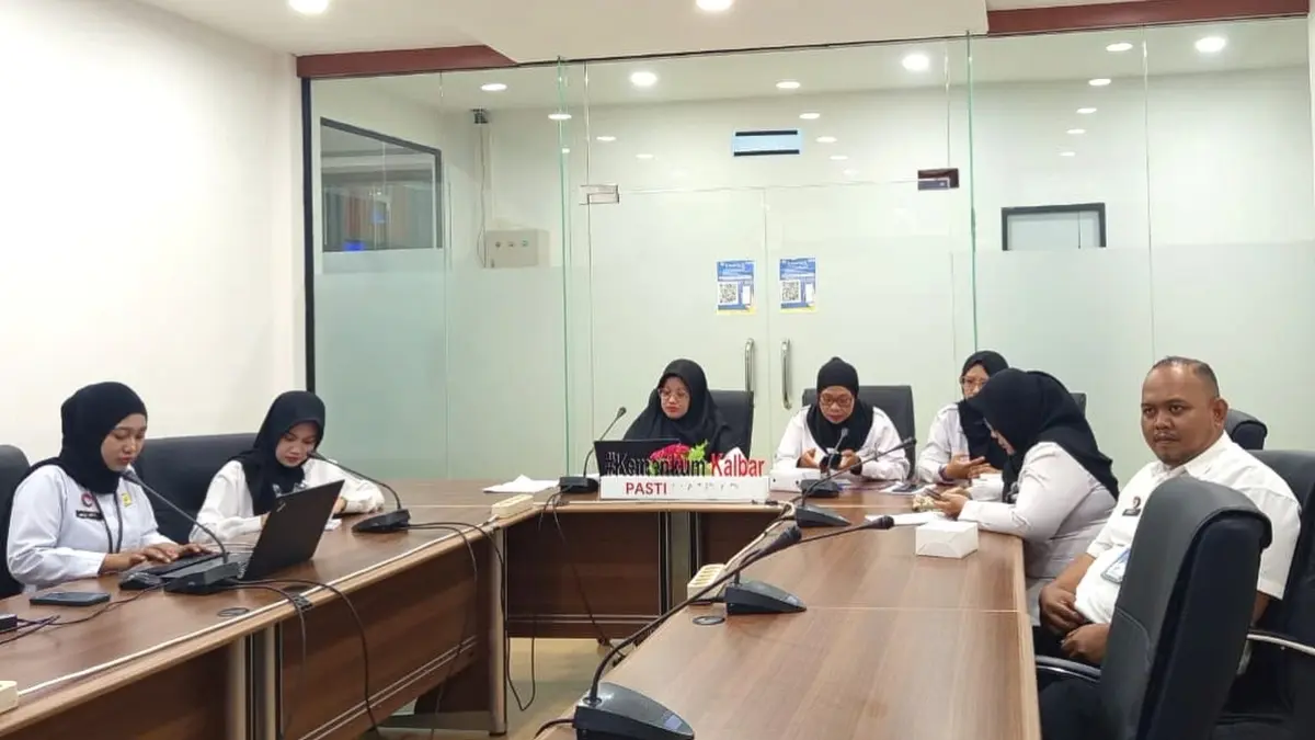 Kanwil Kemenkum Kalbar menggelar rapat fasilitasi penyelesaian pengaduan pengelolaan JDIH wilayah kalbar tahun 2026 pada Rabu (29/7). (DOK KANWIL KEMENKUM KALBAR)