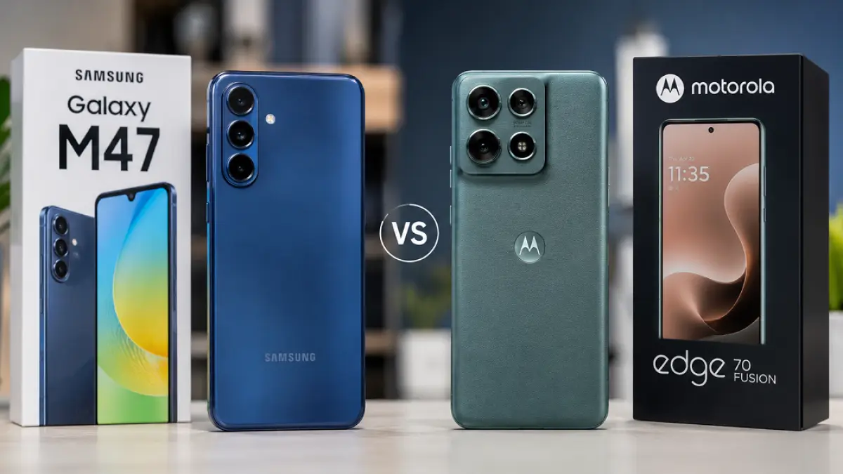 Samsung Galaxy M47 dan Motorola Edge 70 Fusion menawarkan spesifikasi berbeda untuk bersaing di kelas menengah.(Ilustrasi)