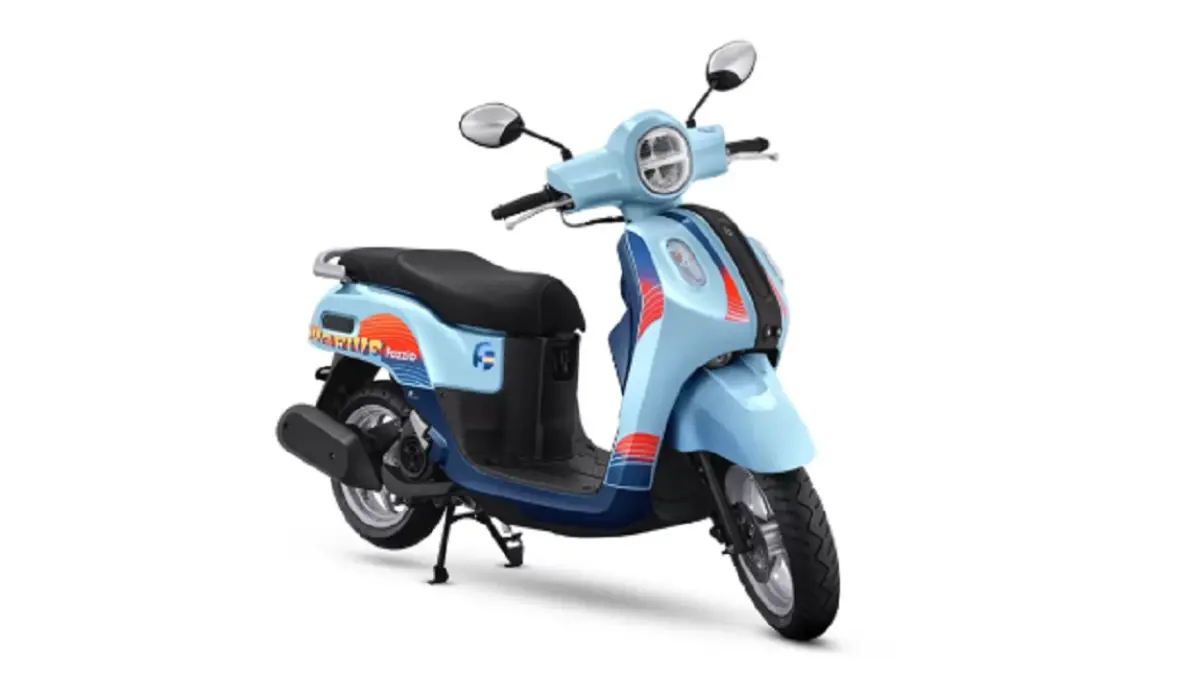 Yamaha Fazzio Special Edition Sunset Blue hadir dengan grafis Retro Summer, aksen premium berwarna silver, serta mesin Blue Core Hybrid 125 cc. (GREATBIKER)