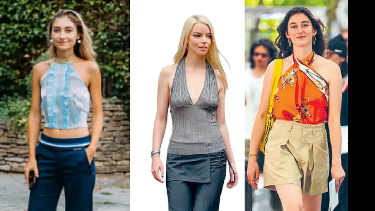 Atasan halter cukup populer di jajaran tren summer atau musim panas global. (VOGUE/DOK JAWAPOS)