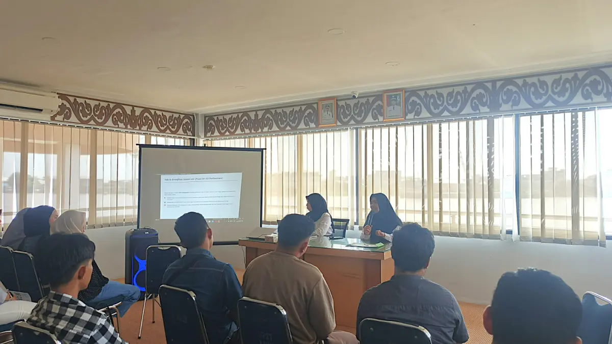 Kanwil Kemenkum Kalbar menggelar penyuluhan dan konsultasi hukum kepada calon pengantin di KUA Kecamatan Pontianak utara pada Rabu (5/8). (DOK KANWIL KEMENKUM KALBAR)