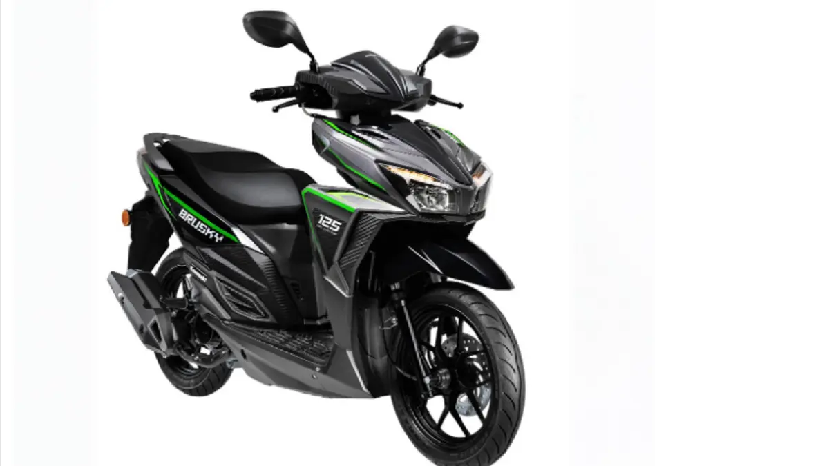 Kawasaki Brusky 125 mengusung desain sporty dengan lampu Dual LED DRL, mesin 125 cc injeksi, serta bagasi 14 liter untuk kebutuhan mobilitas harian. (GREATBIKER)