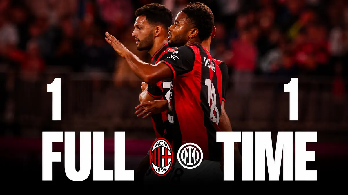 AC Milan bermain imbang 1-1 melawan Inter Milan pada laga pramusim di Perth. (IG@acmilan)