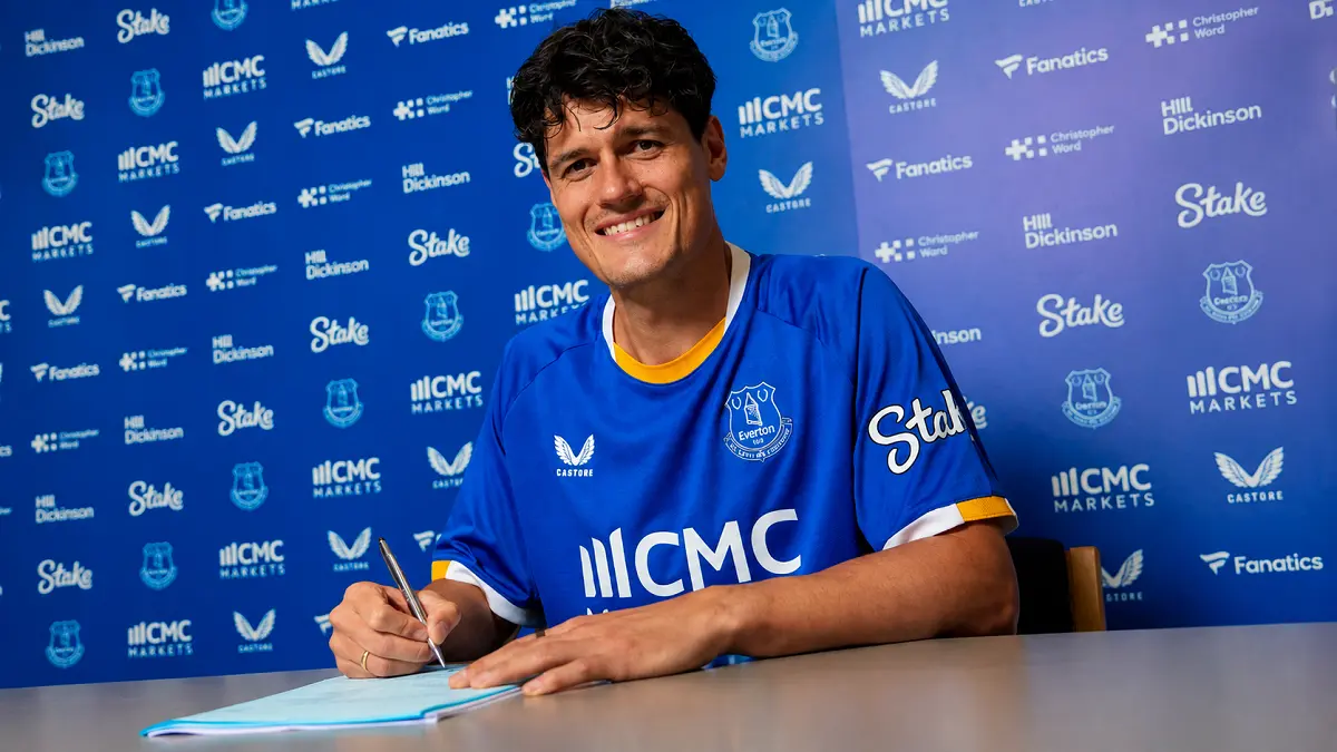 Christian Norgaard resmi meninggalkan Arsenal dan bergabung dengan Everton dengan kontrak berdurasi dua tahun. (Dok. Everton)