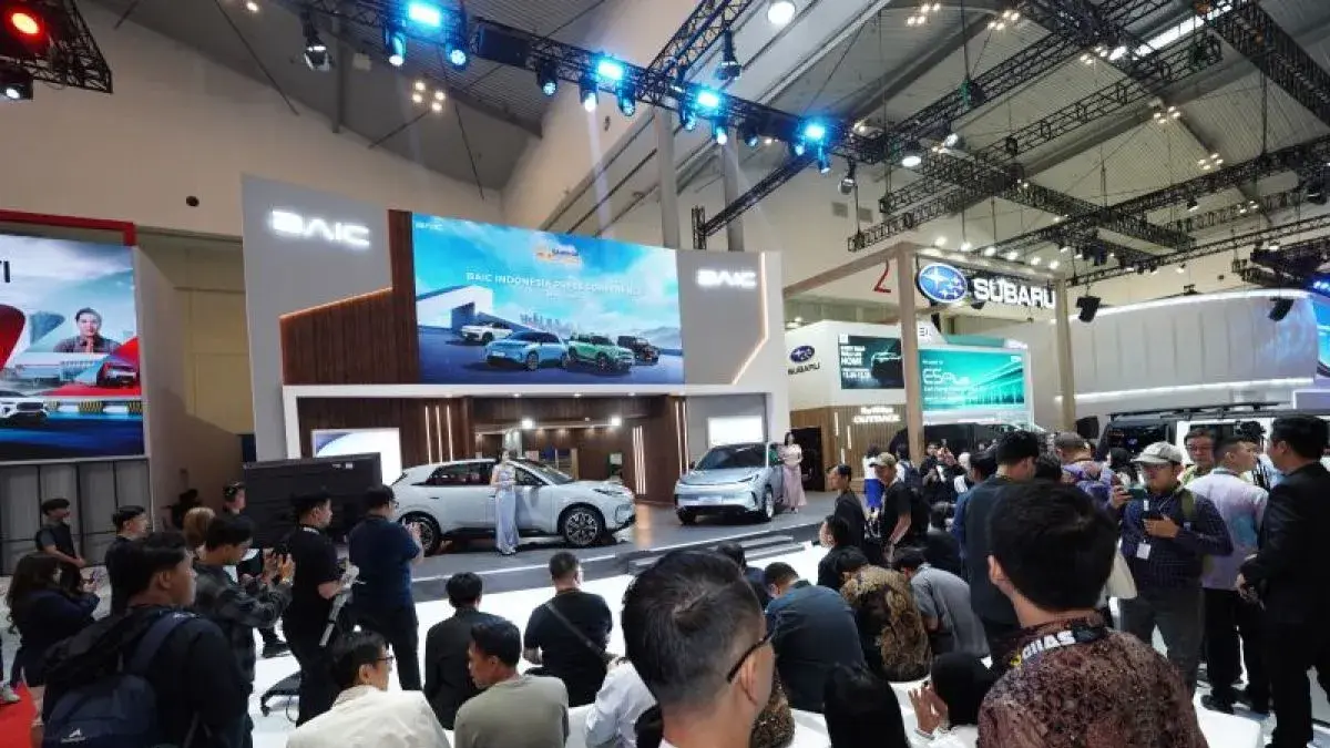 Kondisi anjungan Baic pada ajang pameran GIIAS 2026. ANTARA/BAIC Indonesia