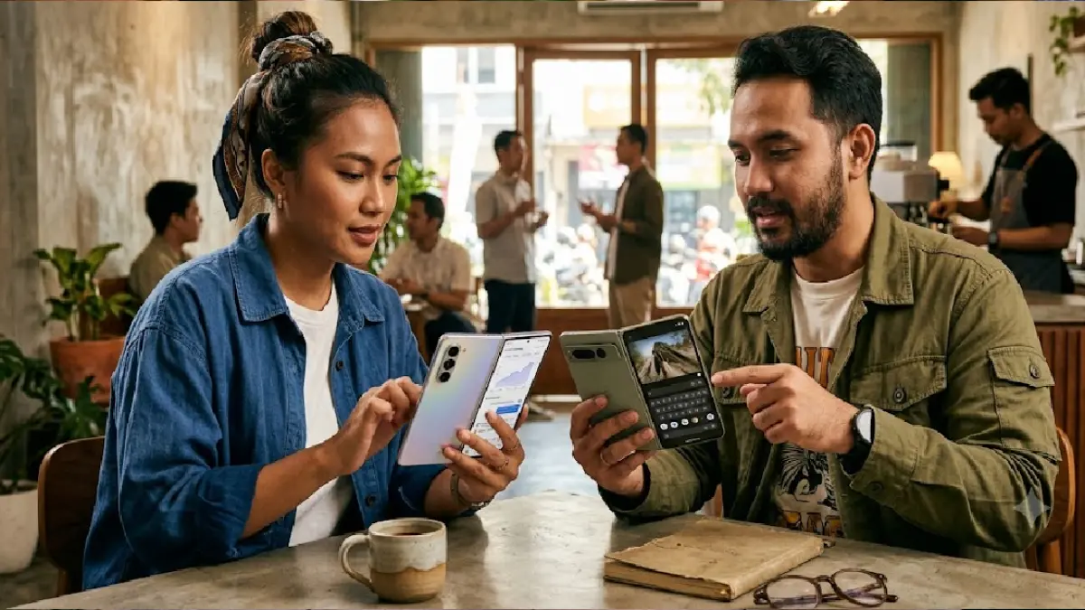 Samsung Galaxy Z Fold 8 Ultra dan Google Pixel 10 Pro Fold bersaing di segmen smartphone lipat premium. (Ilustrasi)