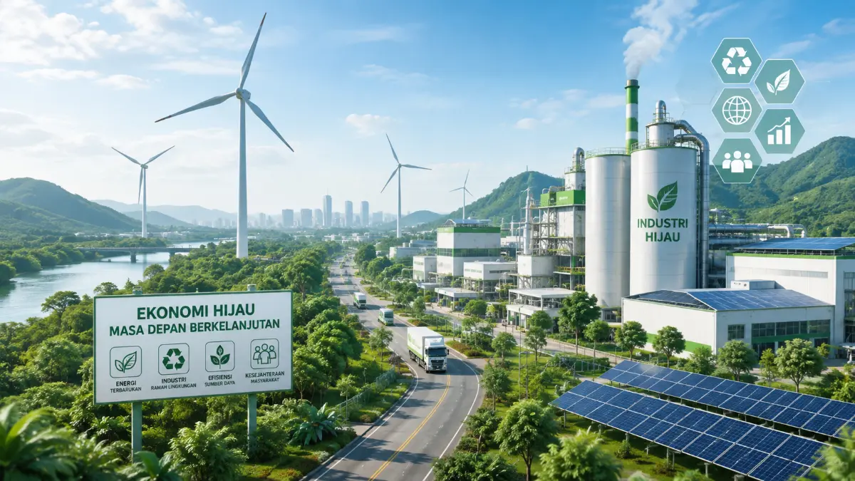 Industri hijau untuk masa depan yang berkelanjutan. (ILUSTRASI AI)