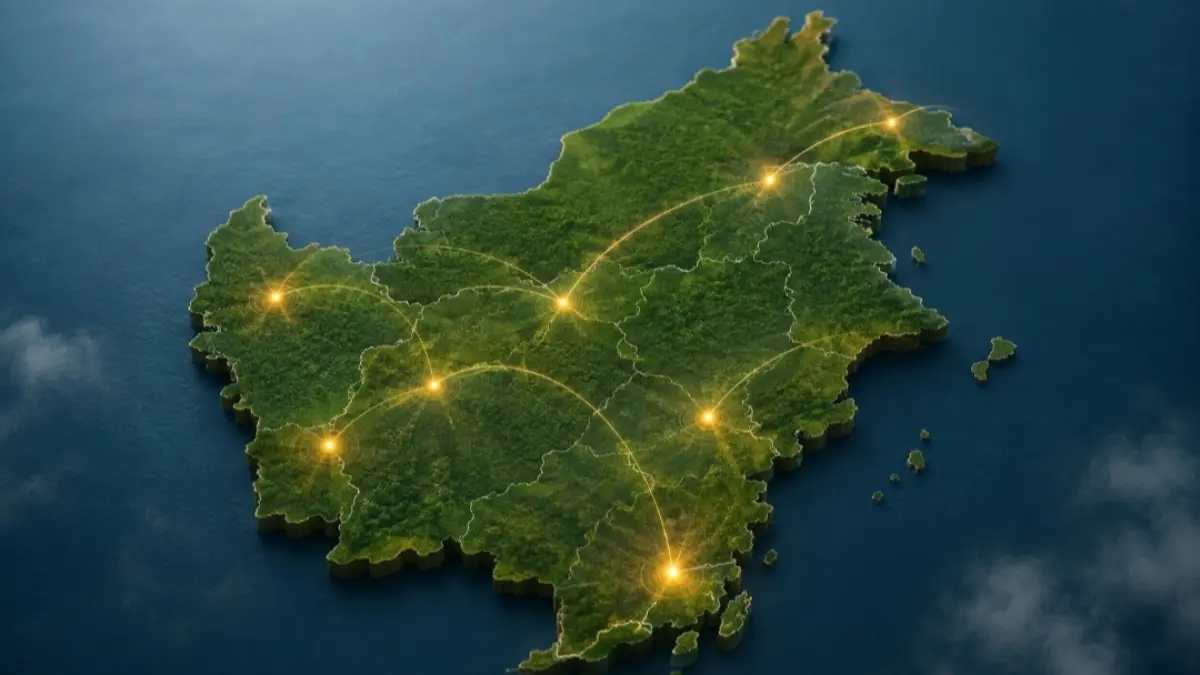 Peta ilustrasi investasi Kalimantan yang menggambarkan sebaran proyek strategis dan peluang investasi di berbagai wilayah Pulau Kalimantan.