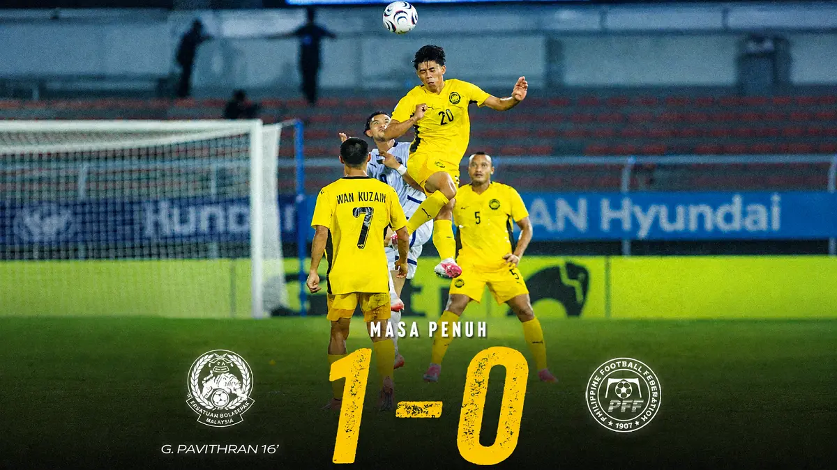 Malaysia melengkapi dua wakil Grup B di semifinal setelah menang tipis 1-0 atas Filipina di Stadion Kuala Lumpur. (IG@malaysia_nt)