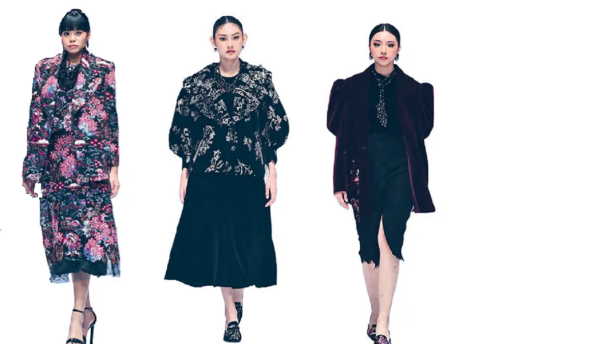 Majestic Reverie hadirkan pesona velvet klasik untuk gaya busana formal yang elegan. (DOK JAWAPOS)
