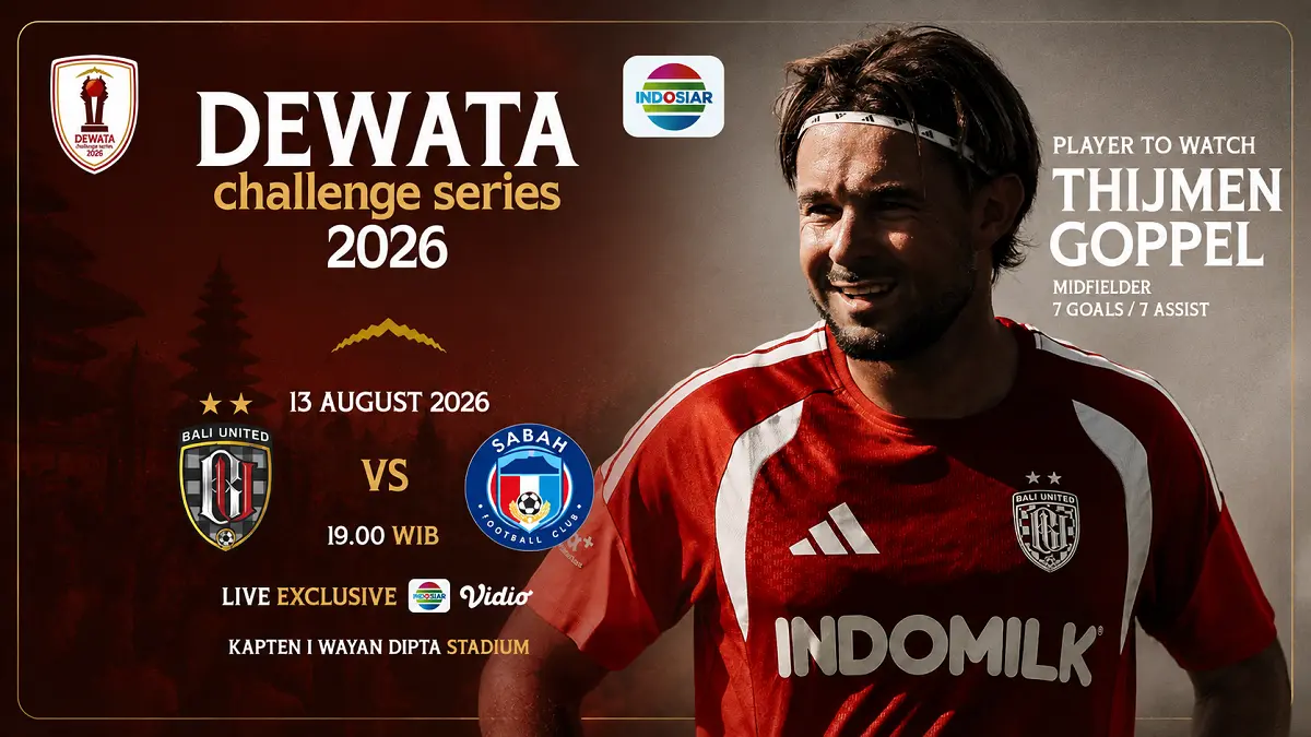 Bali United menghadapi Sabah FC pada laga pembuka Dewata Challenge Series 2026 di Stadion Kapten I Wayan Dipta. (IG@baliunitedfc/Diolah)