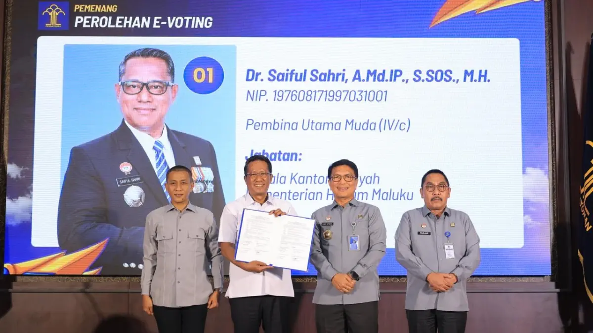 Kemenkum RI menggelar uji coba penggunaan E-Voting untuk pemilihan Kepala Kanwil Kemenkum Jawa Timur. (DOK KEMENKUM RI)