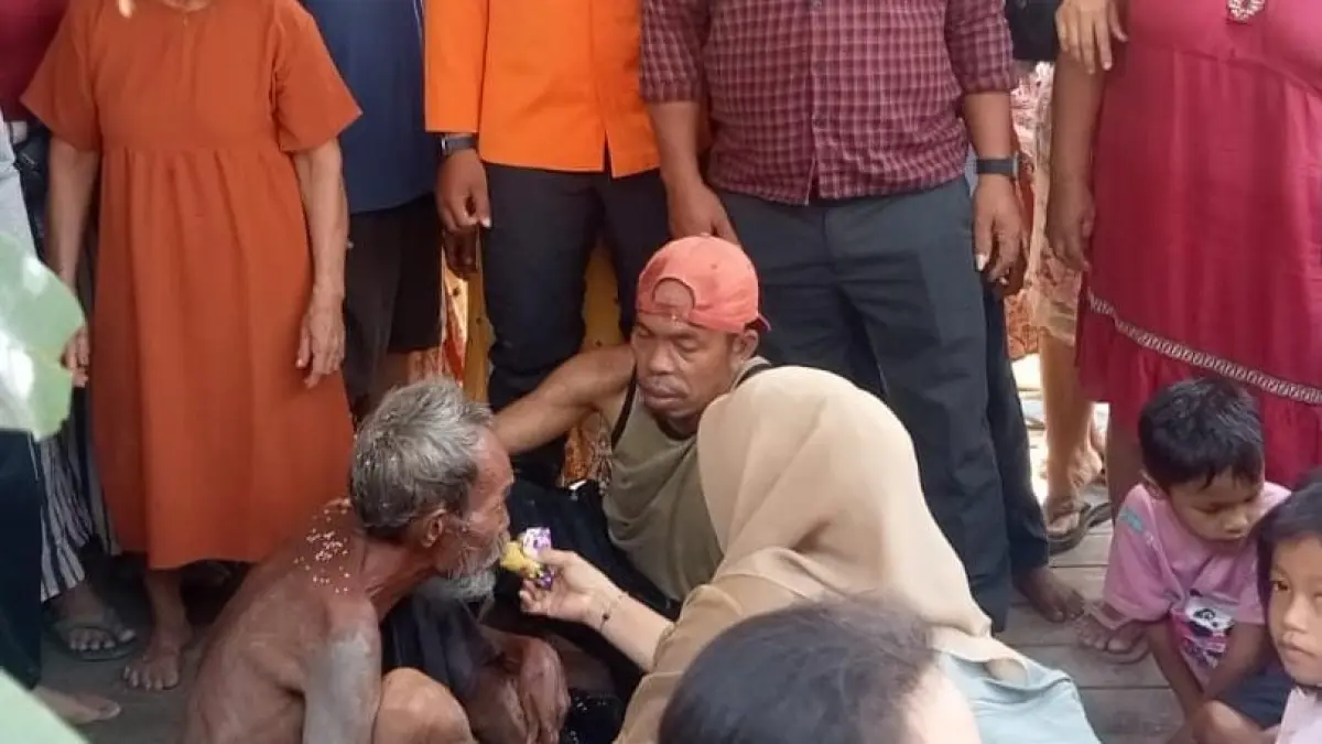 Warga bernama Jati akhirnya ditemukan dalam kondisi lemas di tengah semak. (ISTIMEWA)