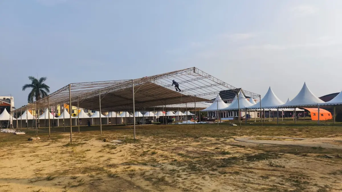 Lokasi Festival Rakyat UMKM Sanggau di taman Aronk Belopa (14/8). (AGUNG RAJALI SAPUTRA/PONTIANAK POST)&nbsp;