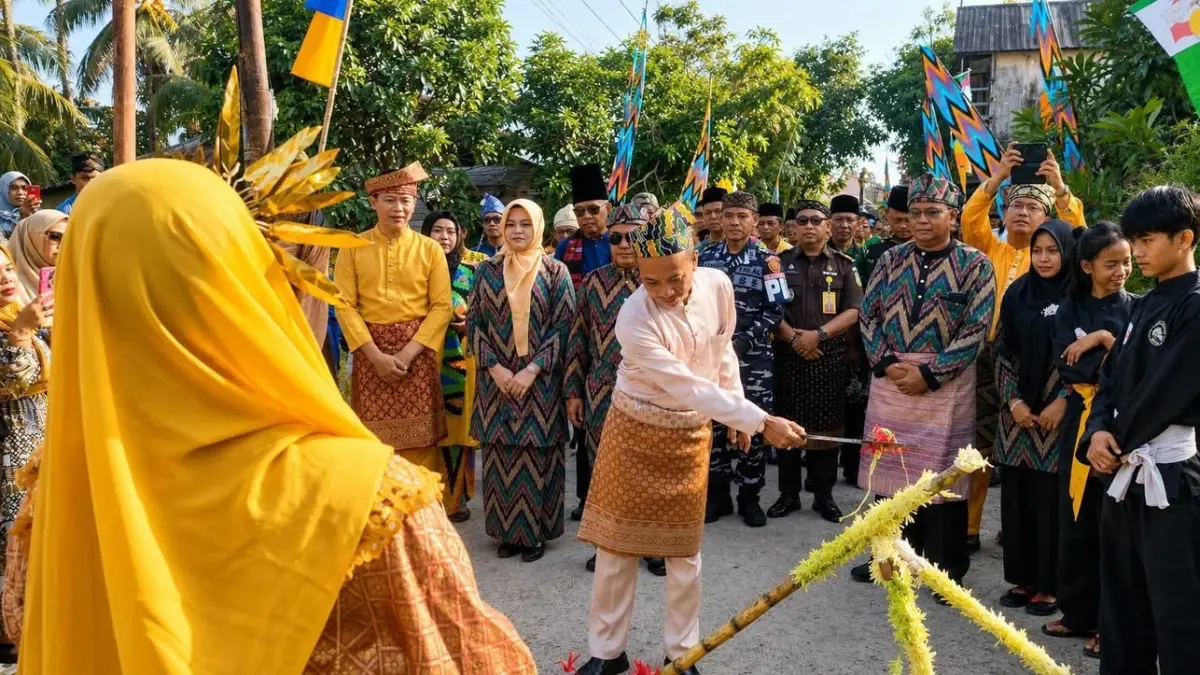 Sekda Ketapang, menghadiri acara Robo-Robo di Kelurahan Kauman, Kecamatan Benua Kayong, Rabu (12/8). (ISTIMEWA)


