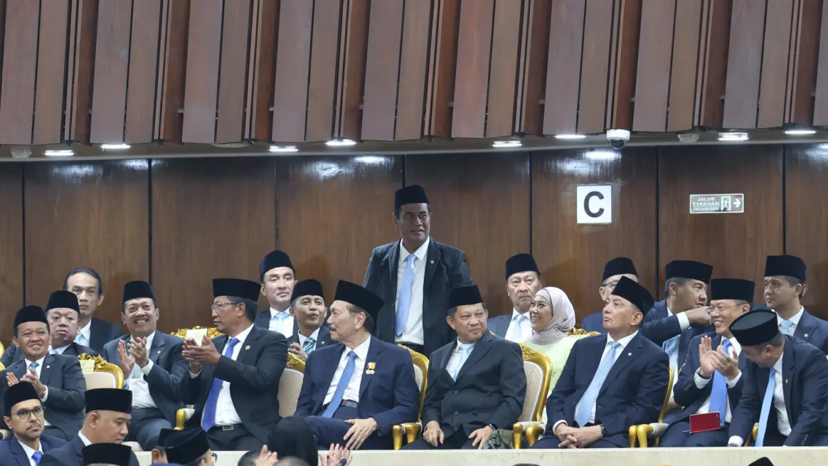 Menteri Pertanian Andi Amran Sulaiman saat menghadiri sidang di MPR/DPR RI.