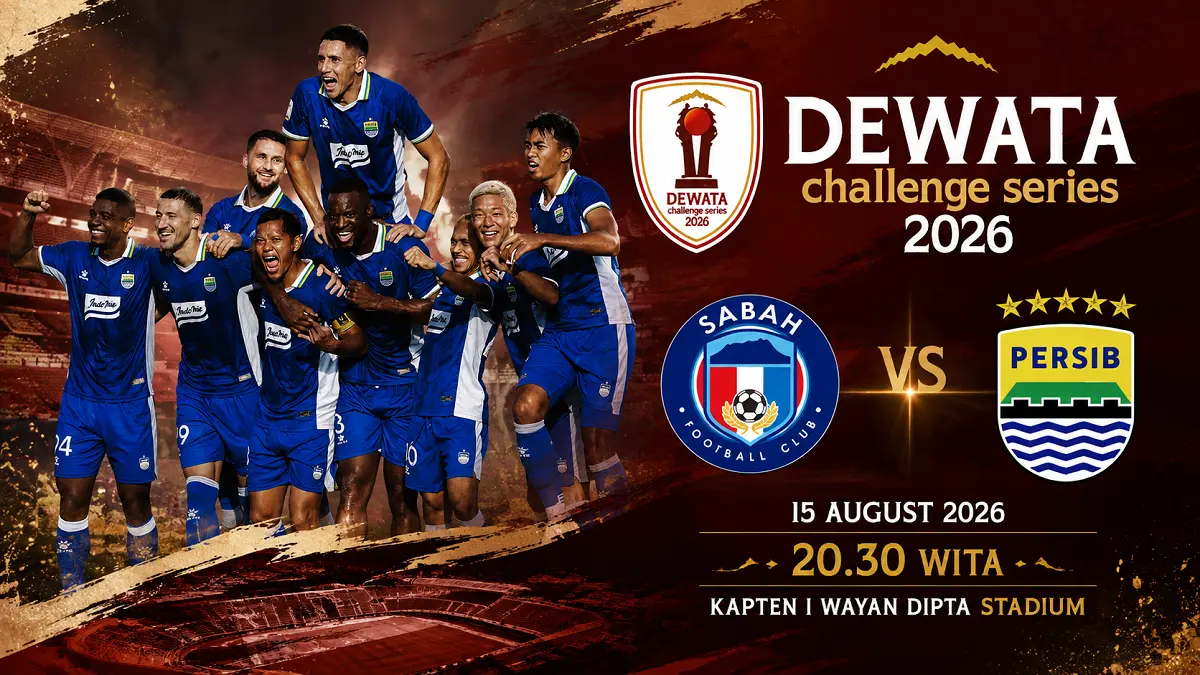 Persib Bandung menghadapi Sabah FC dengan 14 pemain absen pada Dewata Challenge Series 2026. (IG@persib/Diolah)