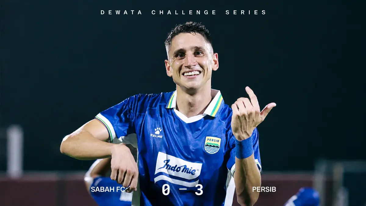 Persib menang 3-0 atas Sabah FC, dengan Luka Menalo mencetak gol perdana. (IG@persib)