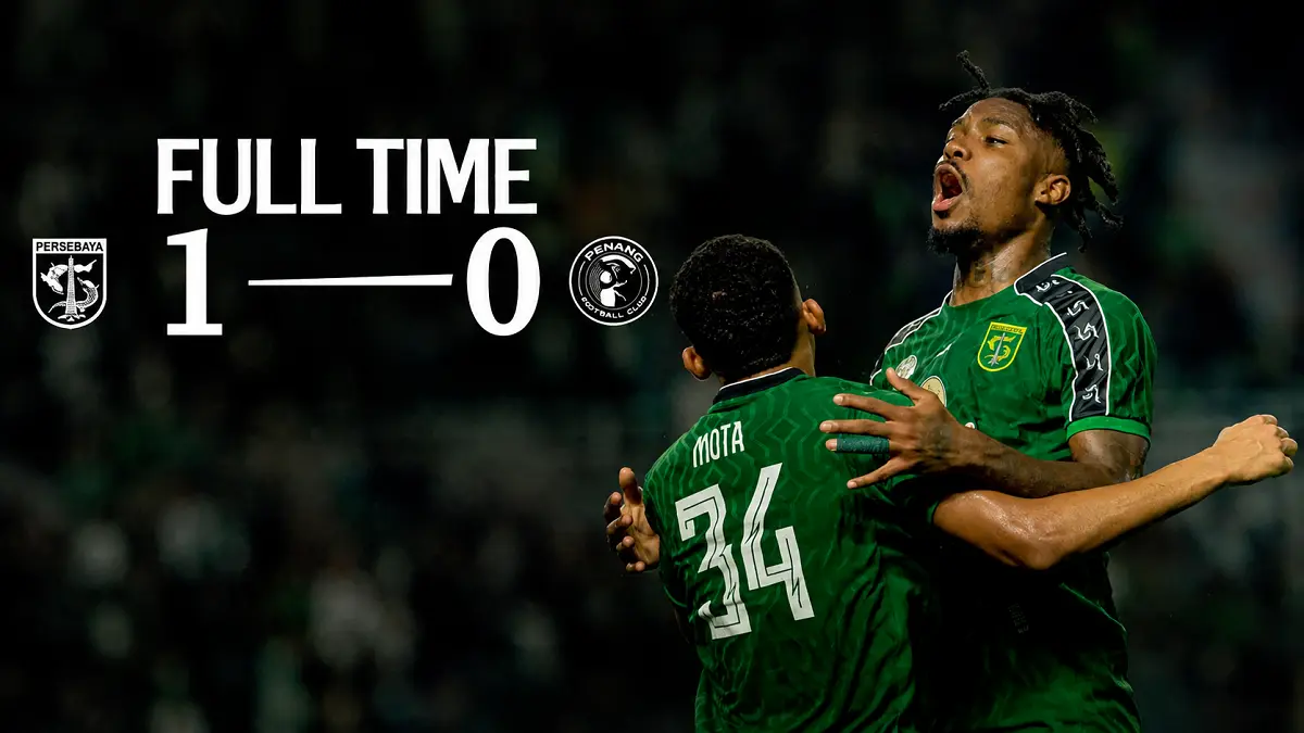 Walber Mota merayakan gol akrobatik yang membawa Persebaya menang 1-0 atas Penang FC di GBT. (IG@officialpersebaya)
