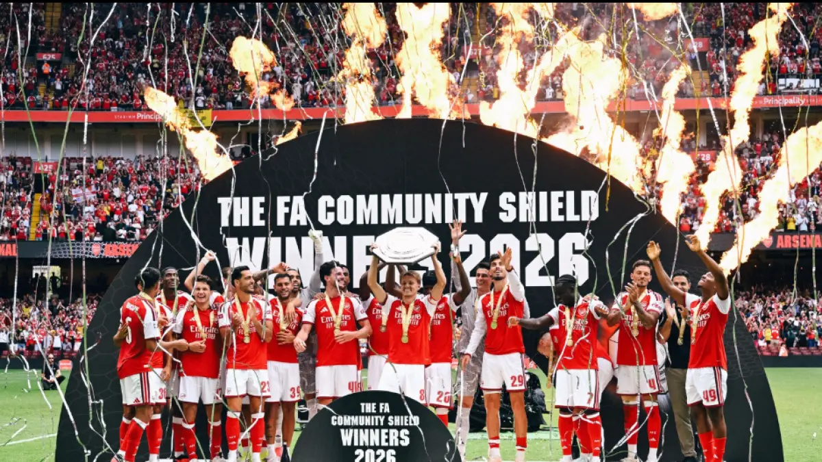 Arsenal merayakan kemenangan 3-0 atas Manchester City pada Community Shield di Cardiff. (IG@arsenal)