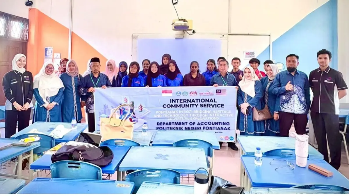 Tim Pengabdian kepada Masyarakat (PKM) Internasional Jurusan Akuntansi Politeknik Negeri Pontianak (Polnep) turut ambil bagian dalam kegiatan transfer teknologi dan promosi budaya yang berlangsung di Politeknik Sultan Salahuddin Abdul Aziz Shah (PSA), Selangor, Malaysia, pada Jumat (7/8/2026).