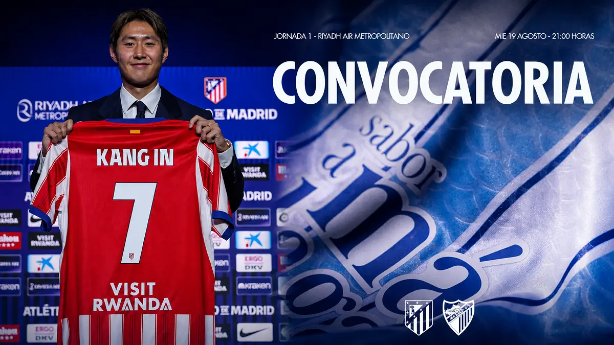 Atletico Madrid mengawali La Liga 2026/2027 dengan menjamu Malaga, dimana rekrutan anyar Los Colchoneros yakni Lee Kang-in berpotensi main di laga ini. (IG.atleticodemadrid-Malagacf/Diolah)