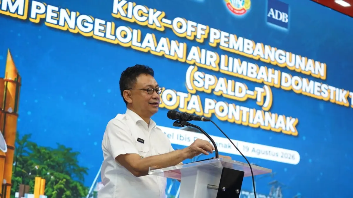 Wali Kota Pontianak Edi Rusdi Kamtono menghadiri kick-off pembangunan SPALD-T di Hotel Ibis, Rabu (19/8). Pembangunan jaringan ditargetkan rampung bertahap hingga 2030. (PEMKOT PONTIANAK)