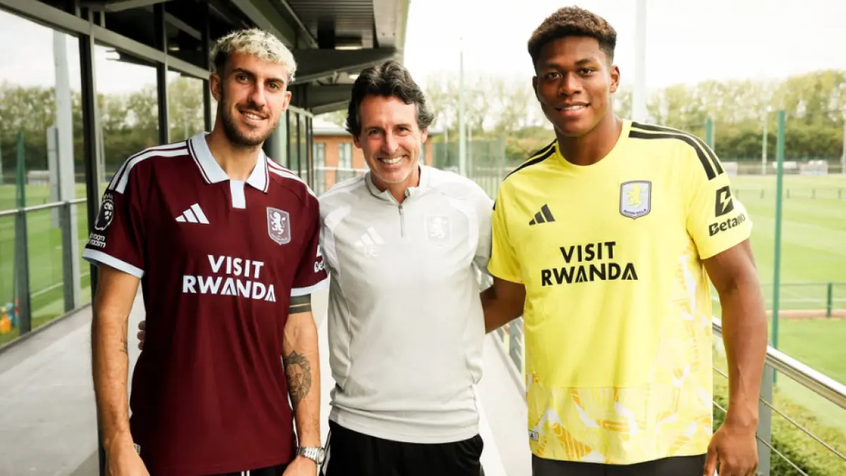 Aston Villa resmi mendatangkan Matteo Ruggeri dari Atletico Madrid dan Zion Suzuki dari Parma untuk memperkuat skuad musim 2026/2027. (IG@astonvilla)
