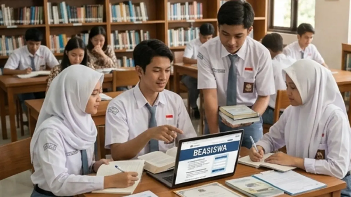 Ilustrasi mencari beasiswa (AI)
