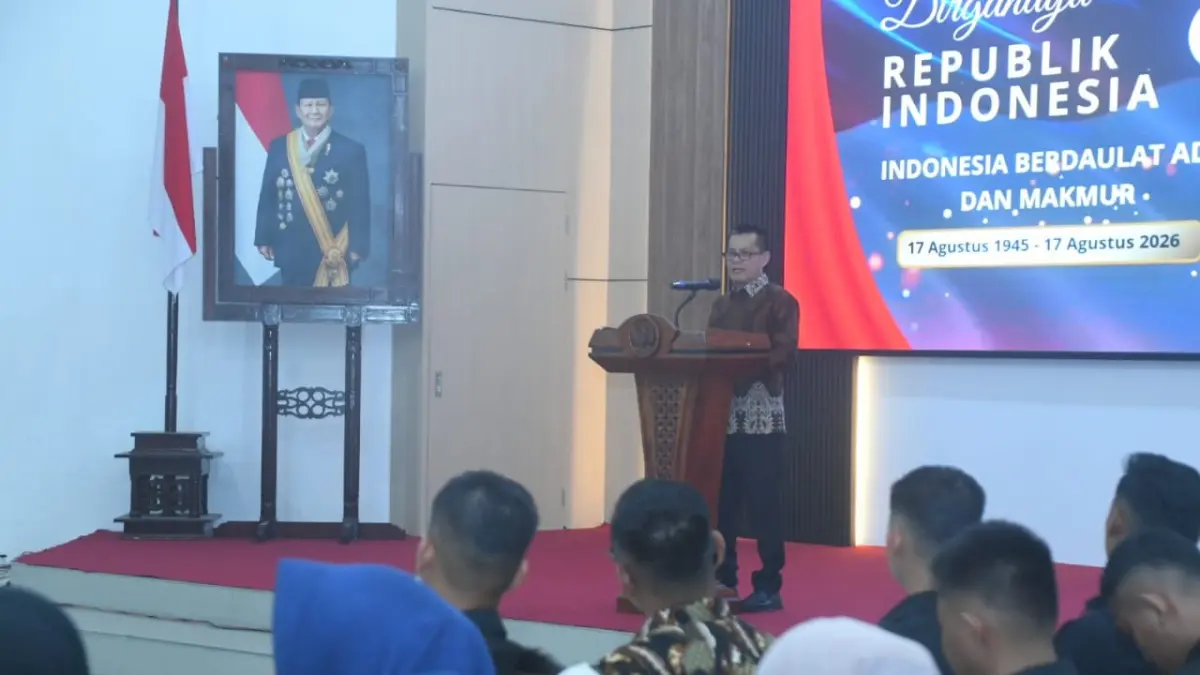 Malam resepsi kenegaraan dalam rangka HUT ke-81 Republik Indonesia bertempat di Aula Pondopo Bupati Kayong Utara, Sukadana, Senin (17/8). 

