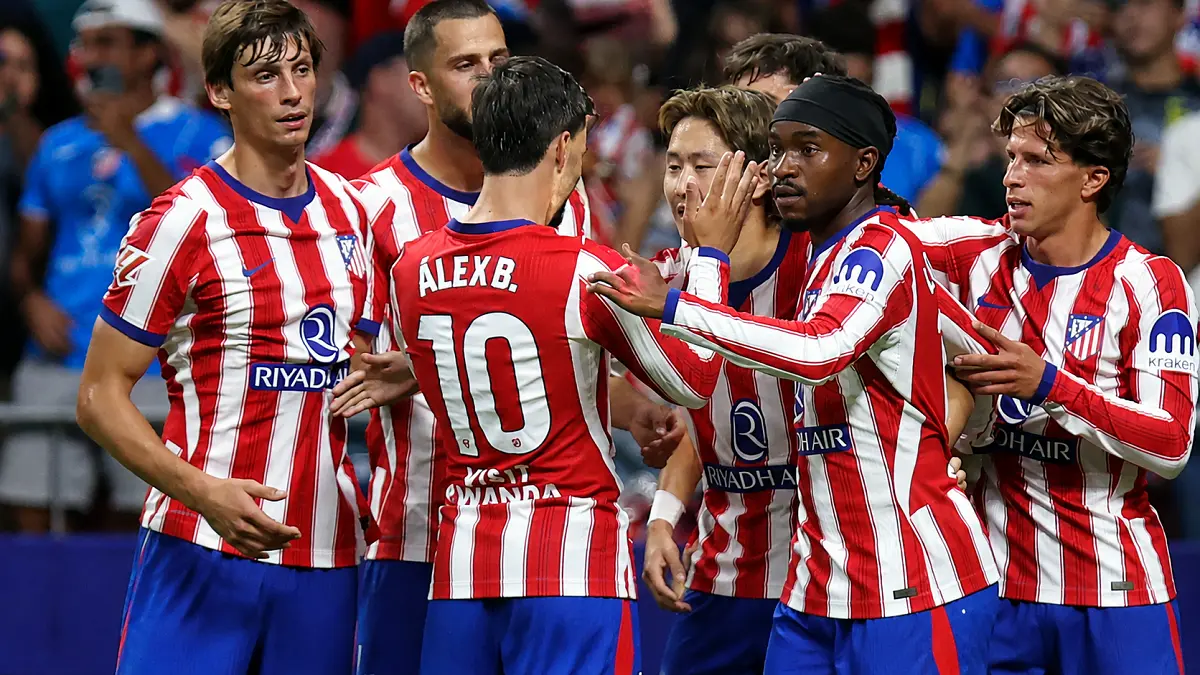 Pemain berselebrasi saat Atletico Madrid menang 2-0 atas Malaga. (Dok. Atletico Madrid) 