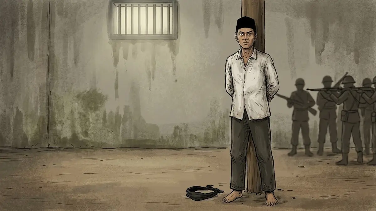 Ilustrasi akhir dari perjuangan seorang gerilya Landak yang ditangkap  