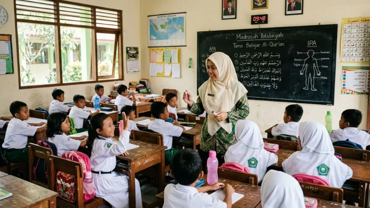 Ilustrasi guru madrasah. (GGI) 